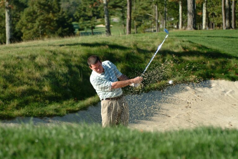 Jim Campbell sand trap action shot