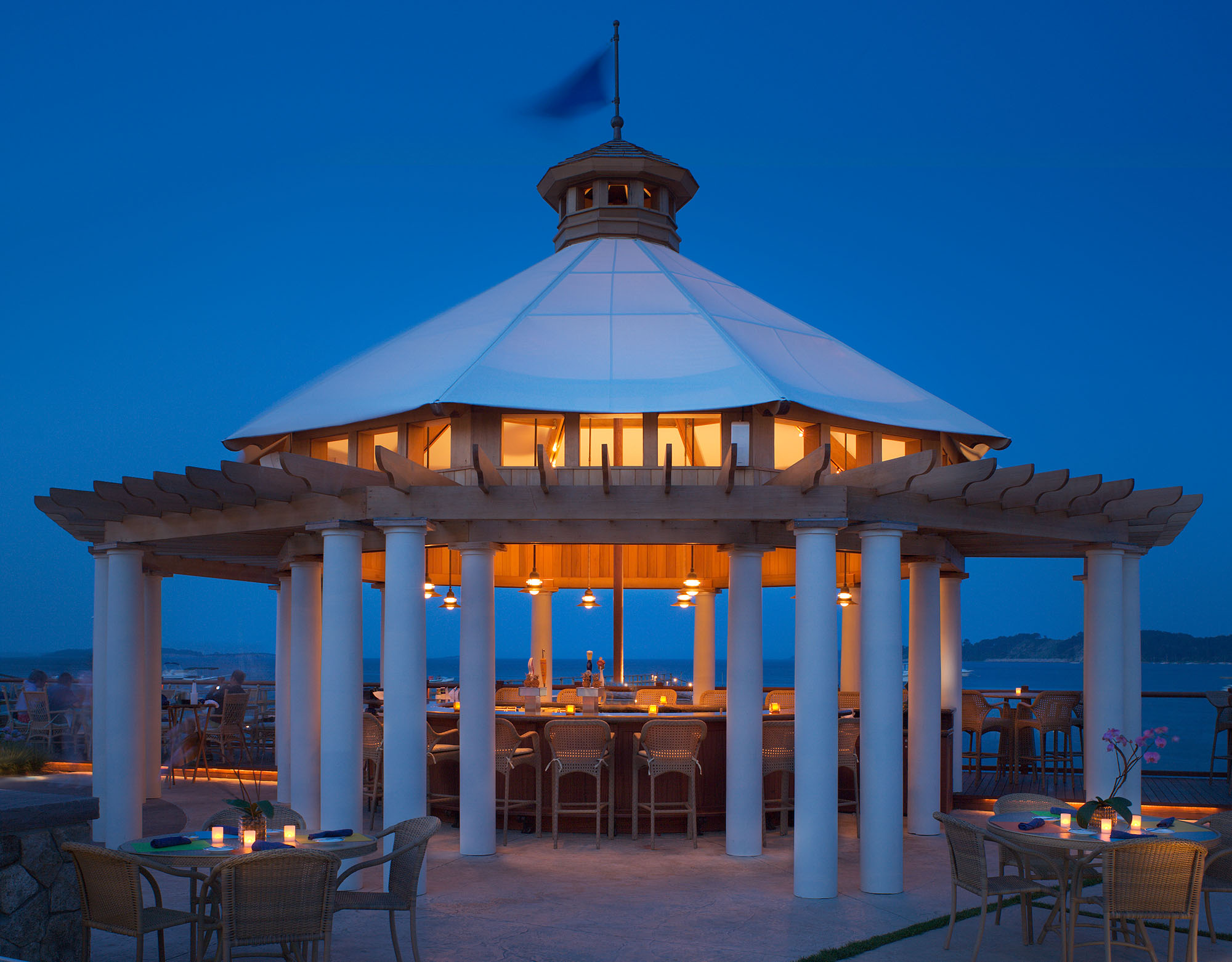 Gazebo on Cape Cod at night.