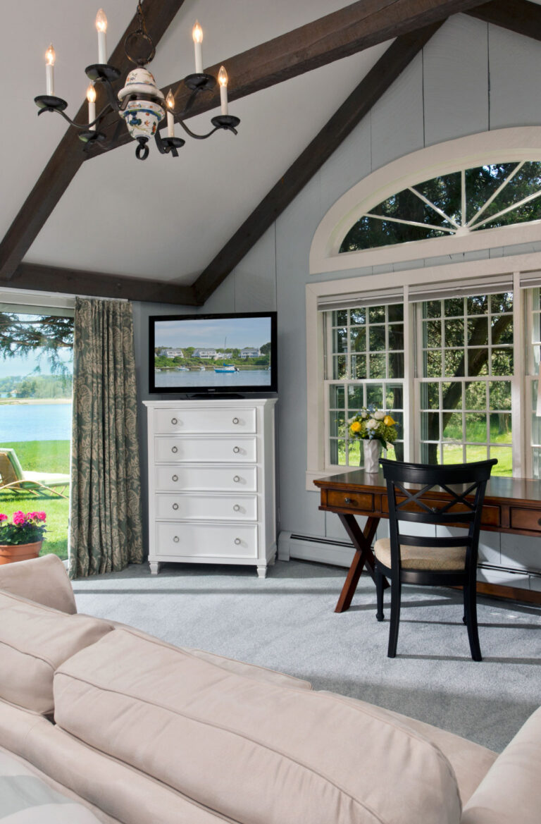 Hotel room on Cape Cod with an ocean view.