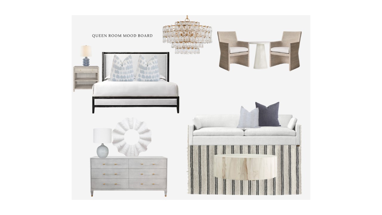 Queen bedroom mood board.