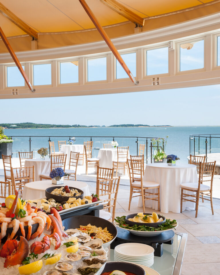 Restaurant with ocean view.