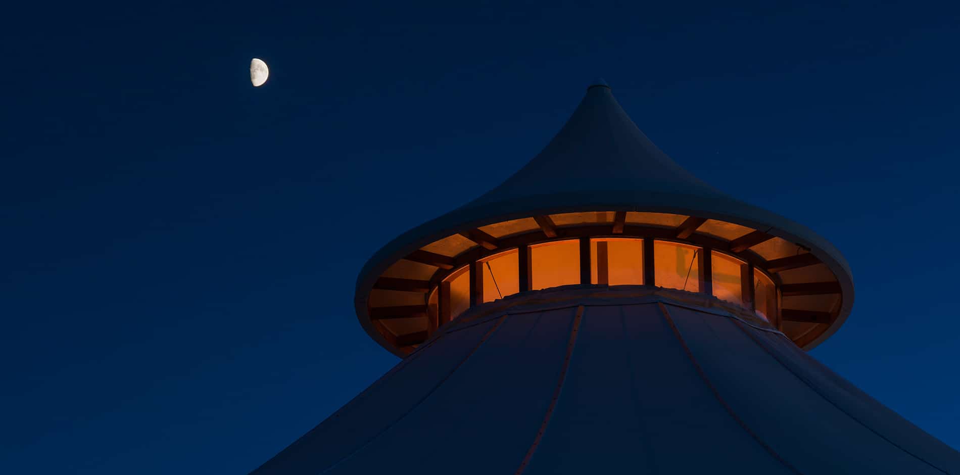 Moonlight top of tent during the Cape Cod Jazz Festival